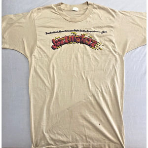 RARE JAZZMATAZZ 70's New Orleans Jazz Basketball VTG Shirt Mens L